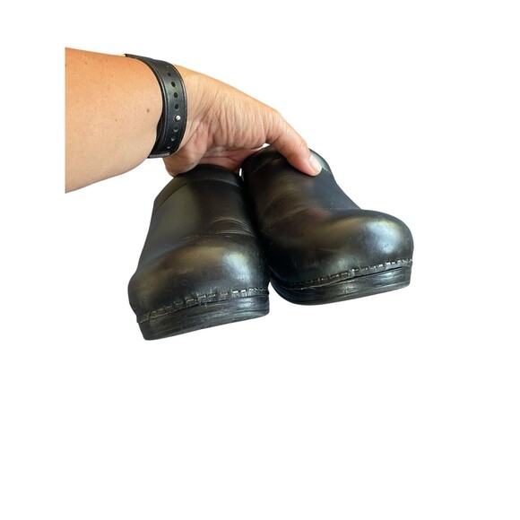 DANSKO Sonja Black Cabrio Leather Clogs Slip-on Open Back Shoes Mules 42/11.5-12 - Picture 2 of 10